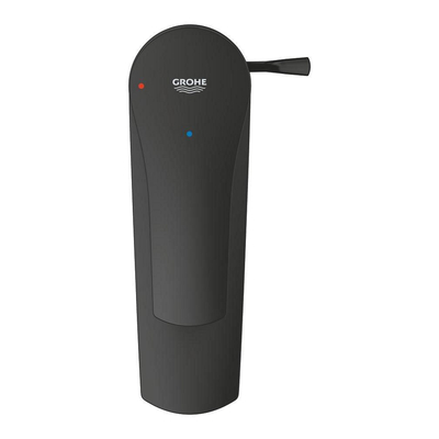 Grohe Eurosmart Wastafelmengkraan - S-size - met trekwaste - matte black (mat zwart)