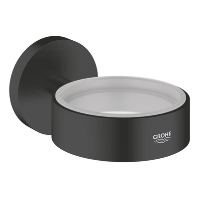 GROHE Essentials Support mural - pour distributeur de savon/bol à savon/verre - noir mat