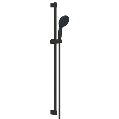 GROHE Tempesta 110 Ensemble barre de douche - 90cm - douchette ronde - 2 types de jets - flexible de douche lisse - noir mat