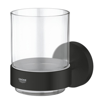 GROHE Essentials Glas - 10.6x9.9cm - met houder - matte black