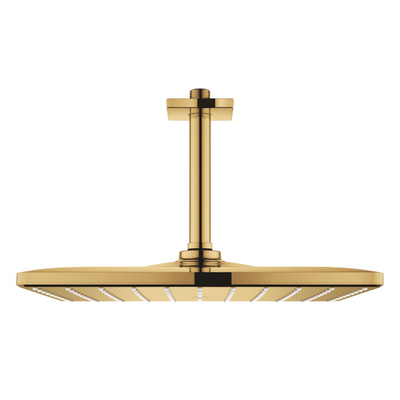 GROHE Rainshower Mono 310 Cube Pomme de tête - 31cm - 1 type de jet - bras de plafond 14,2cm - cool sunrise