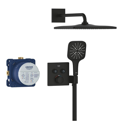 Grohe Grohtherm Smartcontrol Perfect Douche pluie - encastrable - thermostatique - pomme de douche 31cm - phantom black