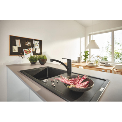 Grohe Eurosmart Mitigeur de cuisine - 22.7cm - bec rotatif - Noir mat