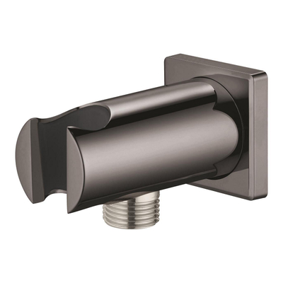 Grohe Rainshower Wandaansluitbocht - 1/2" - met houder - vierkante rozet - hard graphite (antraciet)
