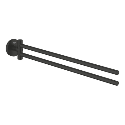 GROHE Essentials Porte-serviettes - 44cm - 2 pièces - pivotant - noir mat