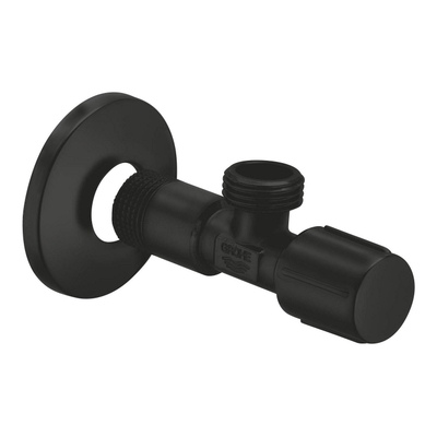 Grohe Hoekstopkraan - 1/2"x1/2" - met rozet - matte black (mat zwart)