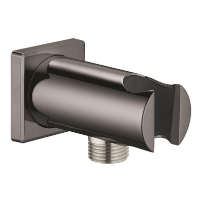 Grohe Rainshower Wandaansluitbocht - 1/2" - met houder - vierkante rozet - hard graphite (antraciet)