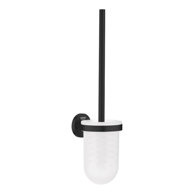 Grohe Essentials Toiletborstelhouder - wandmontage - rond - open - matte black (mat zwart)