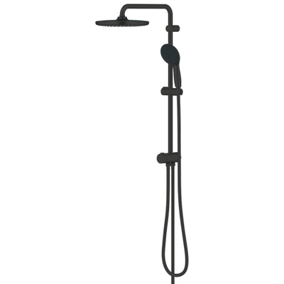 Grohe Tempesta System 250 Regendoucheset - 73.6cm - hoofddouche - 25cm - ronde handdouche - 3 straalsoorten - met omstelkraan - matte black (mat zwart)