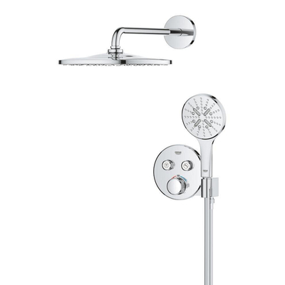 Grohe Grohtherm SmartControl inbouw regendoucheset – thermostatisch – Ø31 cm hoofddouche – 42.4 cm gebogen wandarm – chroom