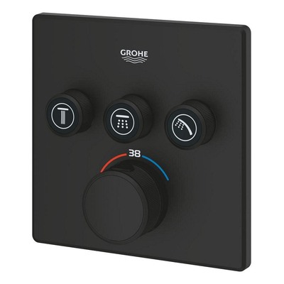 Grohe Grohtherm SmartControl Mengkraan - afdekset - thermostaat - met 3x omstel - phantom black (zwart)