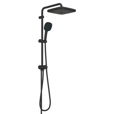 Grohe Tempesta 250 Cube Douche pluie - 73.6cm - pomme de douche 25cm - douchette carrée - 3 jets - avec inverseur - noir mat