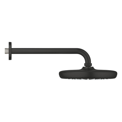 GROHE Tempesta 210 Tête de douche - 21cm - 1 type de jet - bras mural 28.6cm - noir mat
