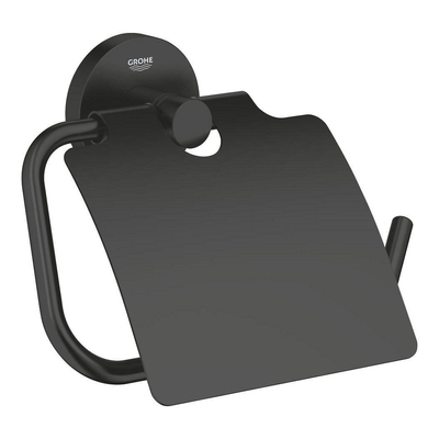 GROHE Essentials Toiletrolhouder - met klep - matte black