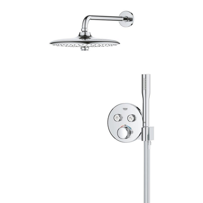 Grohe Grohtherm SmartControl regendoucheset – thermostatisch – Ø26 cm hoofddouche – gebogen wandarm – chroom