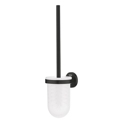 Grohe Essentials Toiletborstelhouder - wandmontage - rond - open - matte black (mat zwart)