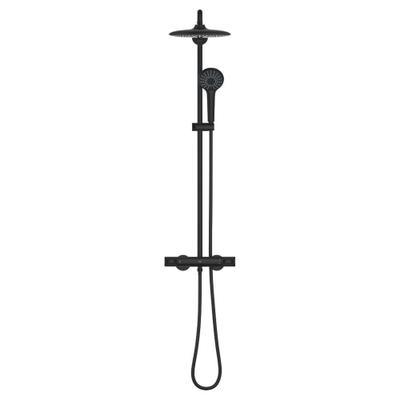 Grohe Vitalio Joy Douchesysteem - thermostatisch - cooltouch - hoofddouche diameter 26cm - handdouche diameter 11cm - matte black (mat zwart)