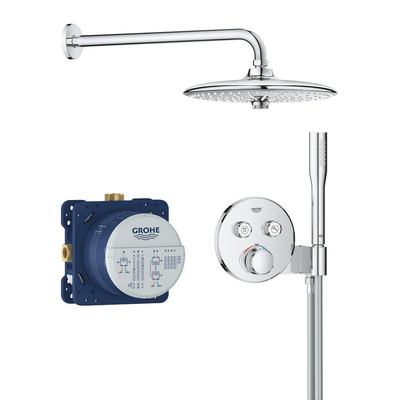 Grohe Grohtherm SmartControl ensemble de douche pluie – thermostatique – douche de tête Ø 26 cm – bras mural courbé – chrome