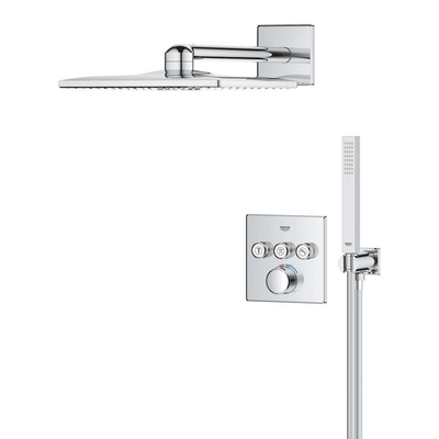 Grohe Grohtherm SmartControl inbouw regendoucheset – thermostatisch – 31 cm vierkante hoofddouche – 2 standen – chroom