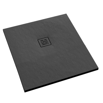 Aco Showerdrain receveur de douche - 90x90x3.5cm - composite léger - antidérapant - noir mat