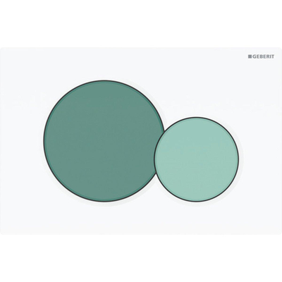 Geberit Sigma01 bedieningsplaat - 2-toets spoeling - rond - wit/woudgroen/lichtgr.