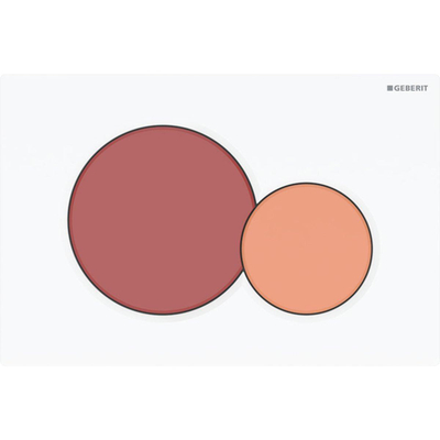 Geberit Sigma01 bedieningsplaat - 2-toets spoeling - rond - wit/karmijnrood/oranje