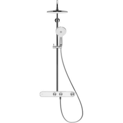 Duravit Shower Systems opbouw regendoucheset – thermostatisch – Ø23 cm hoofddouche – glijstang 92,5 cm – chroom met wit