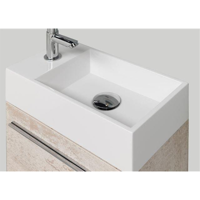 Royal Plaza Rodik lave-mains 40x22cm trou de robinetterie à gauche blanc brillant