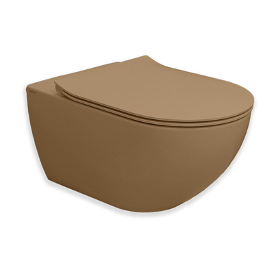 Royal Plaza Belbo WC suspendu - 55cm - cycloneflush - sans bride - avec abattant WC - tabac