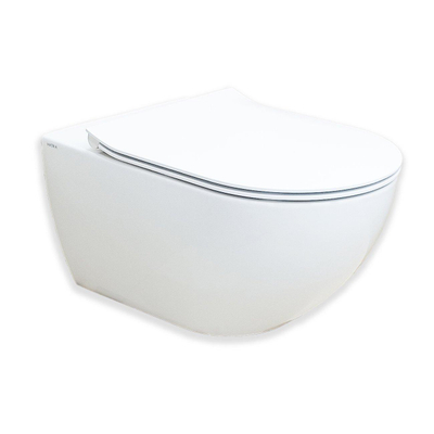 Royal Plaza Belbo wandcloset - 55cm - cycloneflush - zonder spoelrand - met toiletzitting - mat wit SHOWROOMMODEL