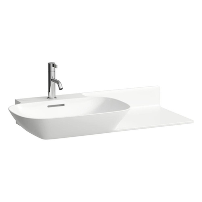 Laufen INO lavabo-meuble 45x90x12cm cuve à gauche. tablette à droite avec trop-plein SaphirKeramik lcc-blanc