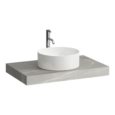 Laufen Living lavabo carré saphir rond 38x38cm sans trou pour robinet sans trop-plein blanc