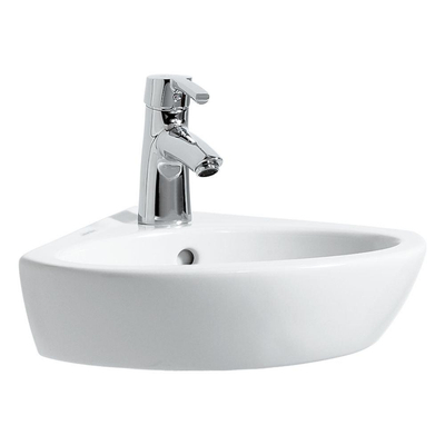 Laufen Pro a Lave-mains d'angle 43x38cm y compris le trou de robinet y compris lcc blanc