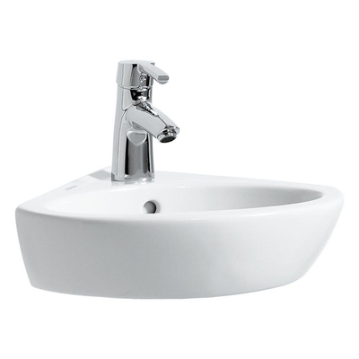 Laufen Pro B lave-mains d'angle 43x38x17cm 1 trou de robinet avec trop-plein céramique lcc-blanc