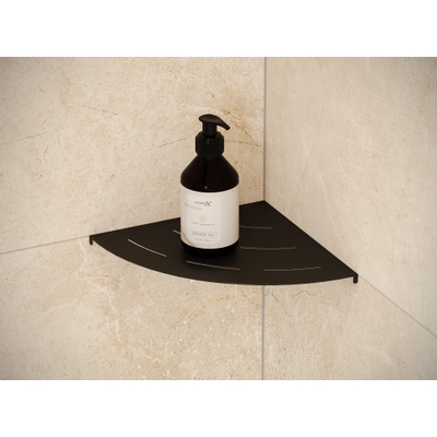 Looox Storage Collection Étagère d'angle – 30 cm – bords arrondis – noir mat