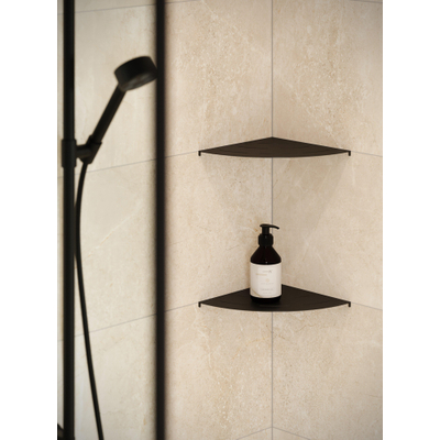 Looox Storage collection hoekplanchet - 30cm - afgerond - mat zwart