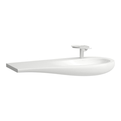Laufen Alessi One meubelwastafel 120x50x16.5cm 1 kraangat waskom rechts. aflegruimte links incl. clou keramiek lcc-wit