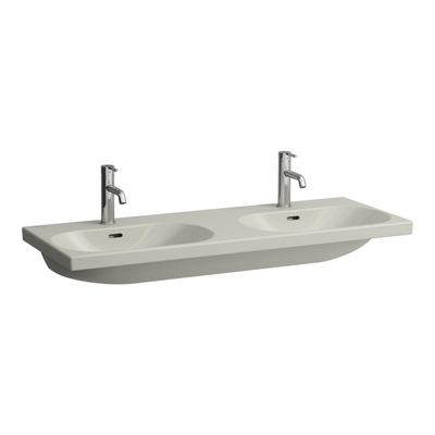 Laufen Lua double lavabo 46x120x18cm 0 trous de robinet sans traitement anticalcaire Céramique Pergamon