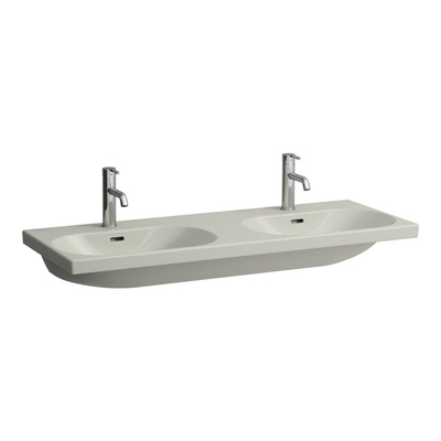 Laufen lua lavabo double 46x120x18cm 2 robinets sans traitement anti-calcaire céramique pergamon