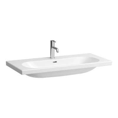 Laufen lua lavabo 100x46x18cm 1 trou de robinet sans anti-calcaire céramique blanc