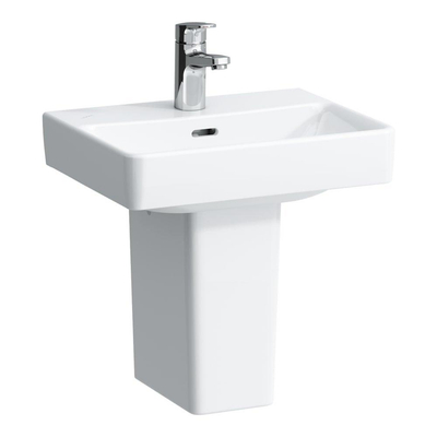 Jika lave-mains 37,5x28cm porcelaine ovale 1 trou de robinet avec trop-plein blanc