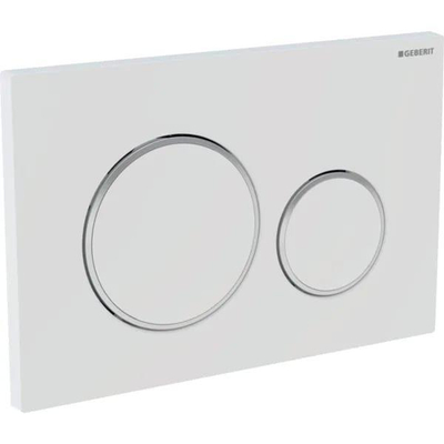 Geberit Sigma20 plaque de commande - chasse à 2 touches - boutons ronds - blanc/brillant/chrome/blanc