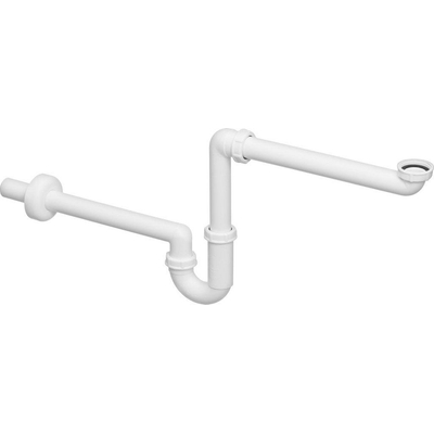 Viega siphon gain de place en plastique 5/4 x32mm avec tube mural et rosace blanc