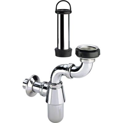 Viega siphon à gobelet gain de place ergonomique avec tube de trop-plein chrome