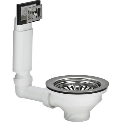 Viega évacuation d''évier et garniture de trop-plein 6/4 x1145mm avec bouchon panier pour trou 90mm inox