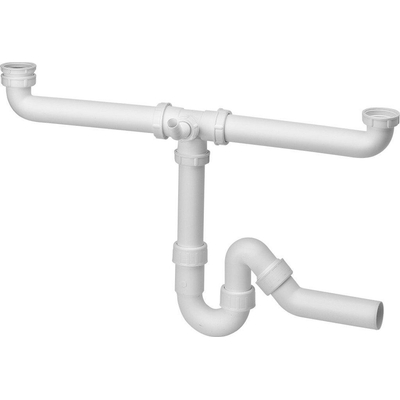 Viega hostaleen bonde double avec siphon 6/4 40mm centrique blanc