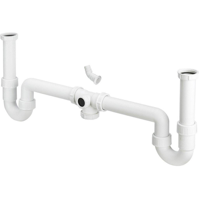 Viega Raccord de vidage double avec 2 siphons 1 1/2x40 blanc