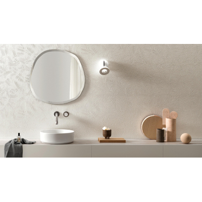 Atlas Concorde 3D Wall Carve Wandtegel - 40x80cm - 8.5mm - gerectificeerd - Leaf white