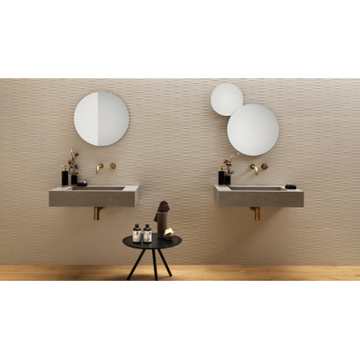 Ceralto Silevo Mineral Wall Carve Carreau mural - 40x80cm - 8.5mm - rectifié - Whittle ivory