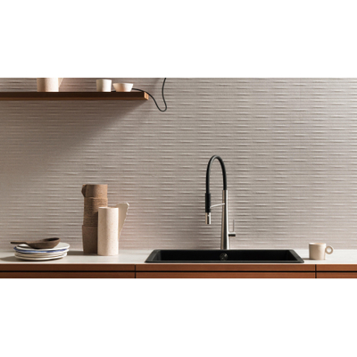 Ceralto Silevo Mineral Wall Carve Carrelage mural - 40x80cm - 8.5mm - rectifié - Whittle pearl